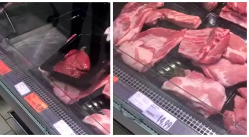 Scene halucinante intr-un magazin Kaufland! Ce a filmat un client in timp ce statea la coada, la raionul de carne VIDEO