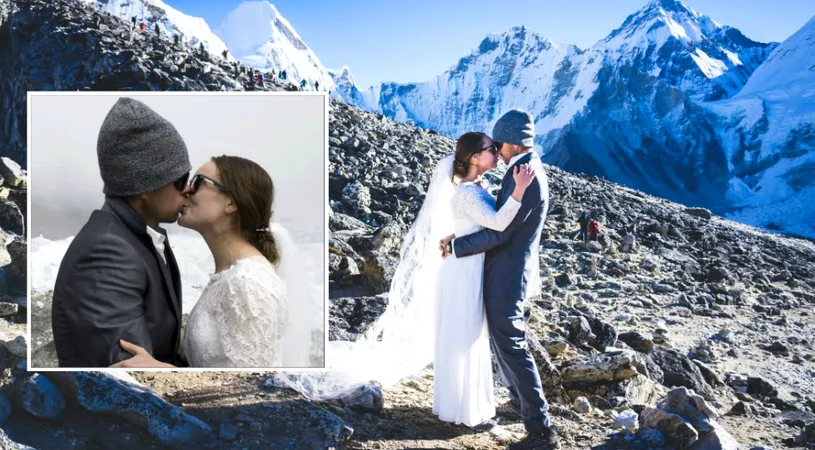 Au reusit sa isi indeplineasca visul si s-au casatorit pe Everest, dar au trecut printr-un adevarat calvar. Iata ce li s-a intamplat celor doi miri cand au ajuns in varf