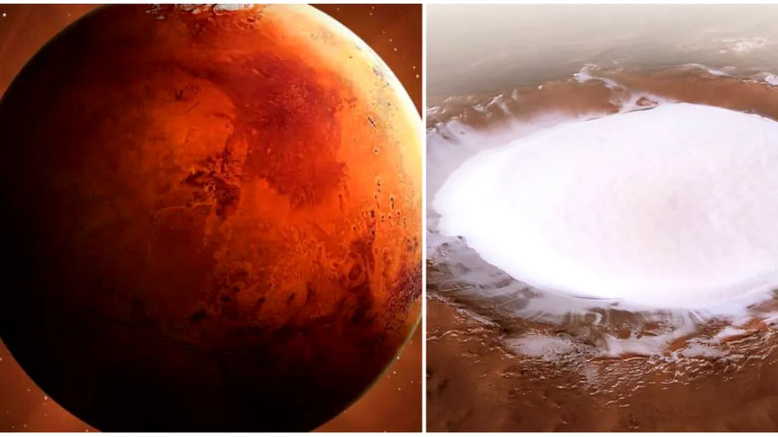 Craterul de pe Marte ce pare acoperit cu zapada! Imaginea fascinanta a fost publicata inainte de Craciun! Adevarul din spatele fenomenului
