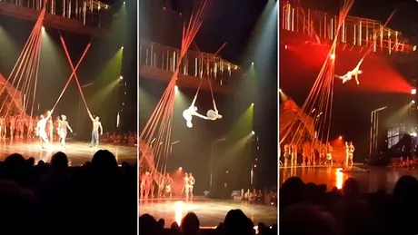 Un acrobat Cirque du Soleil si-a pierdut viata dupa ce a cazut in timpul unui spectacol! Momentul terifiant a fost surprins de oamenii prezenti la show VIDEO