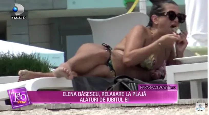 Elena Basescu, aparitie de senzatie in costum de baie la plaja! A mancat o salata pe sezlong impreuna cu iubitul ei! VIDEO