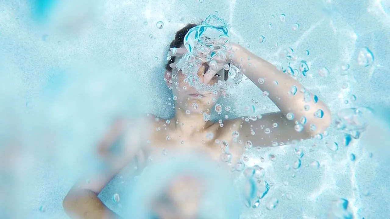 Swimming Boy Swimming Pool Fun Bubbles Pool 