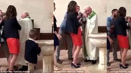 Copil, batut de preot la botez. Adultii au fost socati, dar nu au intervenit VIDEO