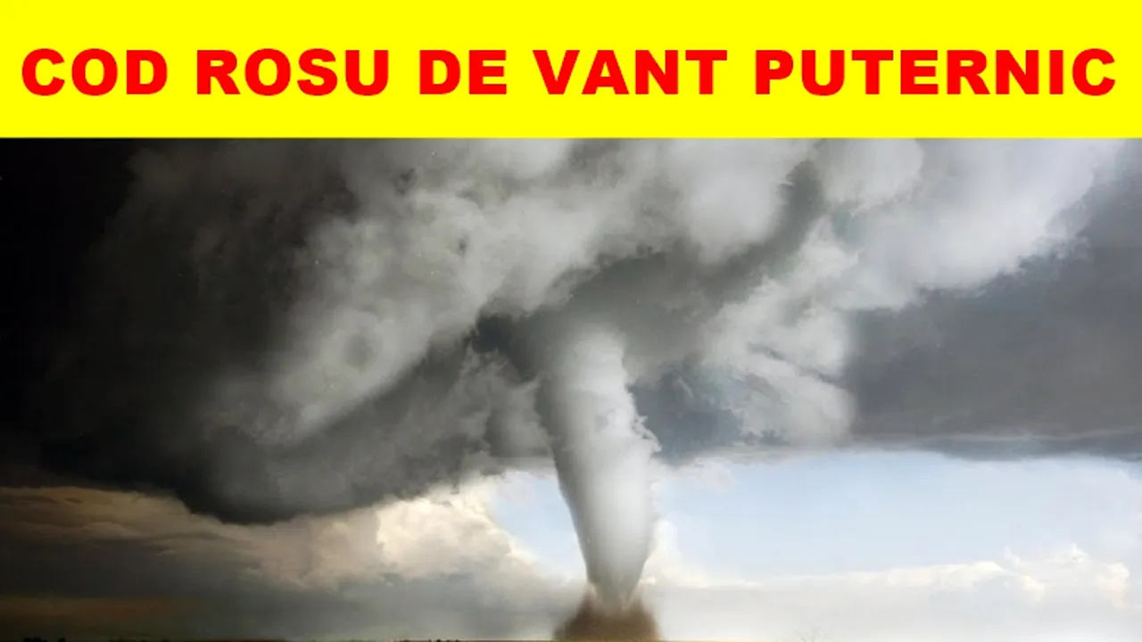 Cod rosu de vant puternic cu aspect tornadic 