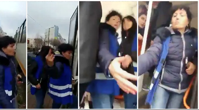 Scene socante in Capitala! Controlorii RATB au injurat si agresat un tanar. Au sarit sa il bata in plin trafic VIDEO