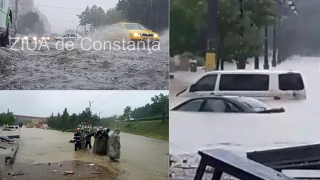 Inundatii in Constanta si Mamaia. Ploaia torentiala a facut ravagii. Circulatia e ingreunata VIDEO