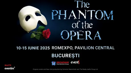 Cel mai iubit musical din lume, THE PHANTOM OF THE OPERA de Andrew Lloyd Webber, se joacă la București între 10 și 15 iunie