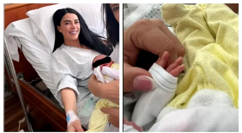 Daniela Crudu a născut o fetiță perfect sănătoasă! Prima imagine cu proaspăta mămică și bebelina