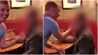 Isi vedea linistit de treaba si de berea din fata lui, dar a inceput sa primeasca lovituri din senin! E revoltator ce a urmat in cateva secunde VIDEO