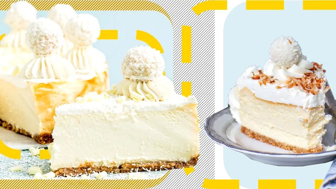 Desert delicios! Cum să prepari cel mai gustos cheesecake cu ciocolată albă și cocos