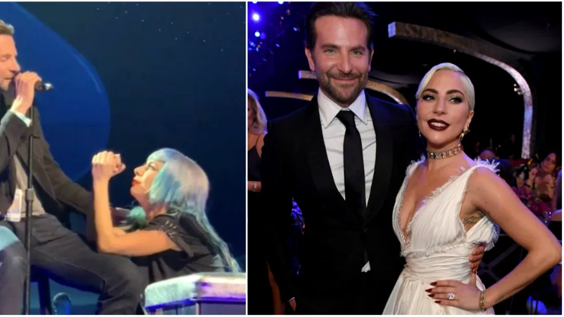Lady Gaga s-a pus in genunchi in fata lui Bradley Cooper, pe scena! De ce l-a adus in fata a mii de oameni pe celebrul actor! Imaginile VIDEO sunt virale