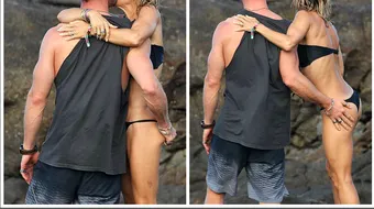 Imagini incendiare! Cuplul celebru care s-a infierbantat la plaja! El i-a pus mana pe fund si a inceput sa o sarute lasciv! Nu o sa crezi cine sunt