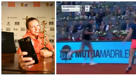 Simona Halep, sub amenintarea descalificarii. Romanca a lovit din greseala cu racheta un copil de mingii VIDEO