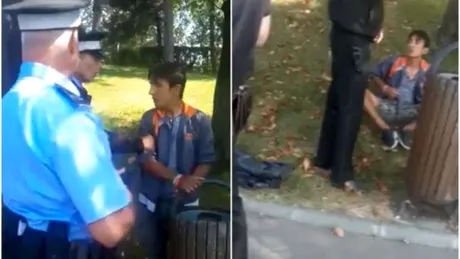 Copil batut crunt de un politist pentru ca a pescuit in parc VIDEO