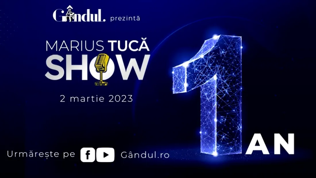 Marius Tucă Show aniversează 1 an de EXCELENȚĂ la Gândul.ro. Zeci de emisiuni fabuloase, invitați de marcă, milioane de vizualizări!