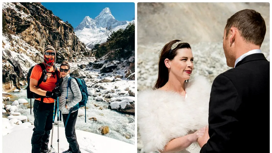 Nunta extrema! Si-au unit destinele pe varful Muntelui Everest, pe un frig de crapau pietrele. Imaginile de la ceremonie fac inconjurul lumii