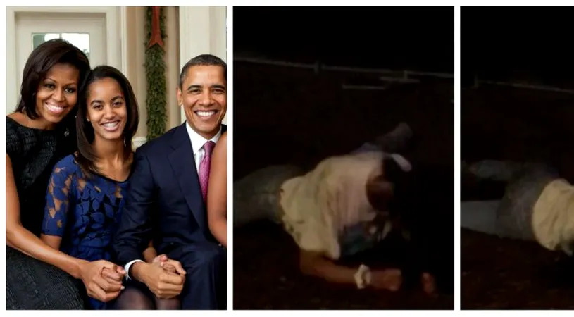 Malia Obama s-a tavalit pe jos! Fiica lui Barack Obama s-a aruncat si s-a dat cu capul de pamant VIDEO