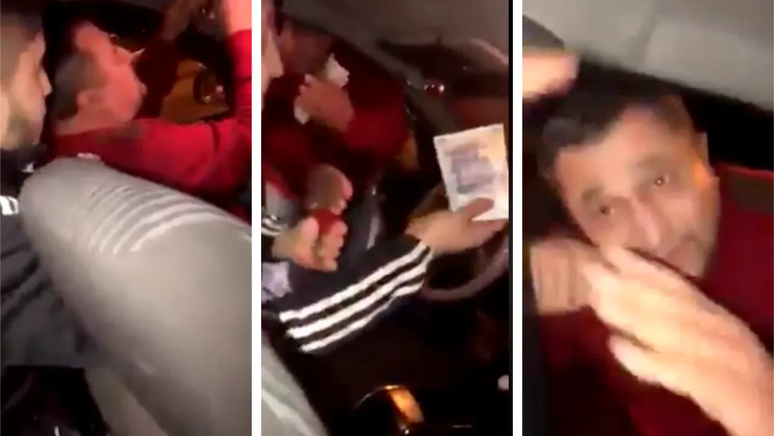 Un taximetrist a incercat sa-i fure 100 Ron unui client turc! Cum l-a facut de ras barbatul pe sofer dupa ce l-a dat jos din masina si l-a facut sa-si ceara scuze! VIDEO