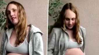 O femeie insarcinata cu tripleti si-a socat urmaritorii. Cum arata burta ei in ultimele zile de sarcina