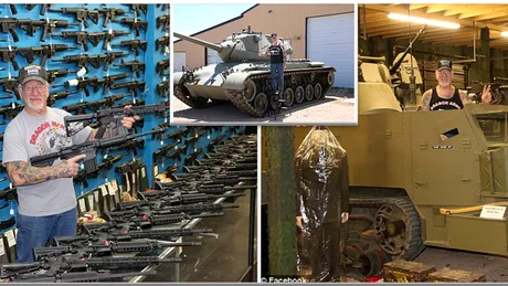 Barbatul cu cele mai multe arme! Are o colectie de peste 200 de mitraliere si 80 de vehicule militare!
