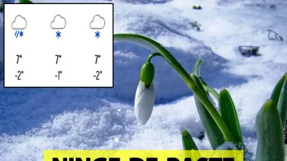 Ninsori de Paște și de 1 Mai! Orașul din România în care ninge în aprilie și în mai, potrivit meteorologilor Accuweather