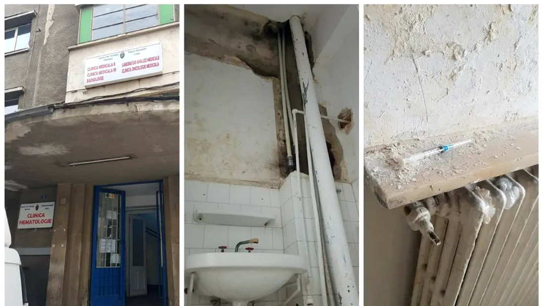 Clinica de Hematologie din Craiova, conditii INUMANE! 4 pacienți în pat, rugină și pereți distruși, asta se intampla acolo!
