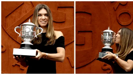 Simona Halep, sedinta foto WOW cu trofeul castigat la Roland Garros! Romanca noastra e superba