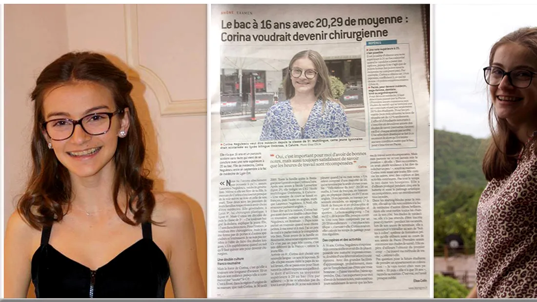 Fata din Romania care a luat nota mare la BAC-ul francez! Cine este tanara Corina Negulescu