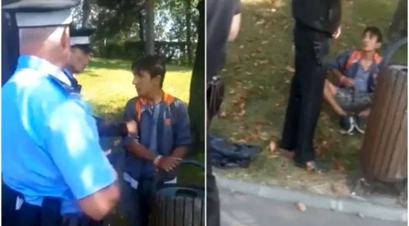Copil batut crunt de un politist pentru ca a pescuit in parc VIDEO