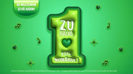 Radio ZU este oficial cel mai ascultat radio pe publicul comercial urban din România și rămâne radioul numărul 1 din București