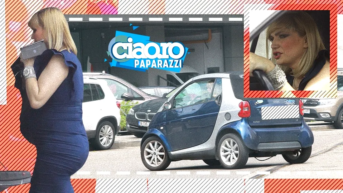 Graviduței Cristina Cioran i-a rămas mică mașina, dar tot ”periculoasă”! Vedeta Pro TV a blocat o intrare și a facut depășiri riscante