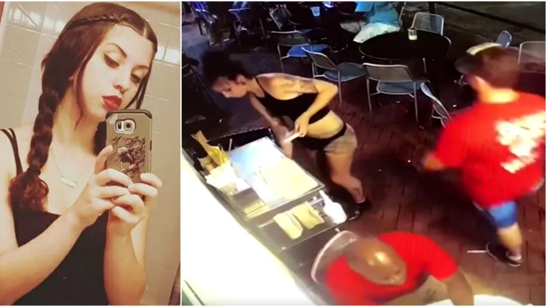 Chelnerita s-a enervat la culme cand un client a trecut pe langa ea si a facut un gest interzis! L-a pus pe barbat la pamant din cateva miscari! Imaginile VIDEO sunt virale