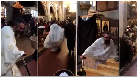 Preotul pe trotineta, imagini senzationale din Biserica! Ce a facut omul Domnului in timpul slujbei. Enoriasii au ramas masca VIDEO