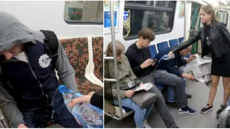 Studenta a inceput sa faca gesturi socante, in metrou. Turna o solutie periculoasa pe toti barbatii! Imagini VIDEO infioratoare