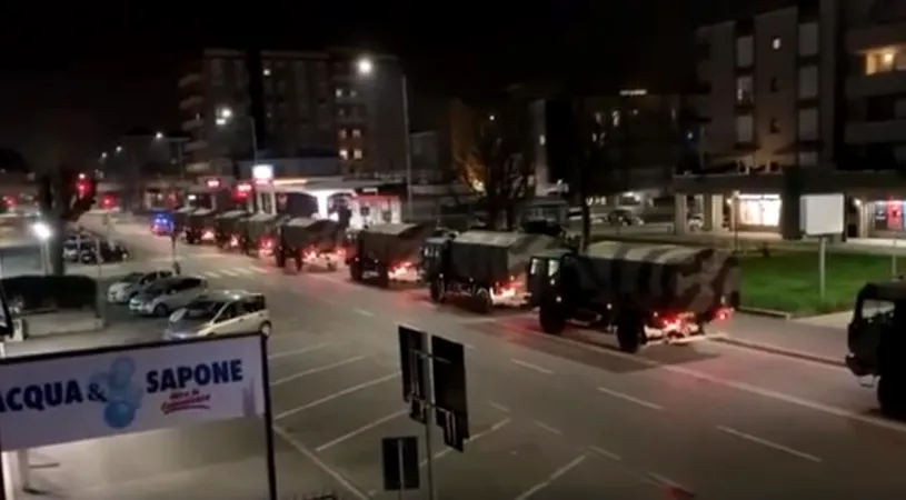 Italia trăiește infernul! Camioane militare transportă morții din Bergamo în alte orașe