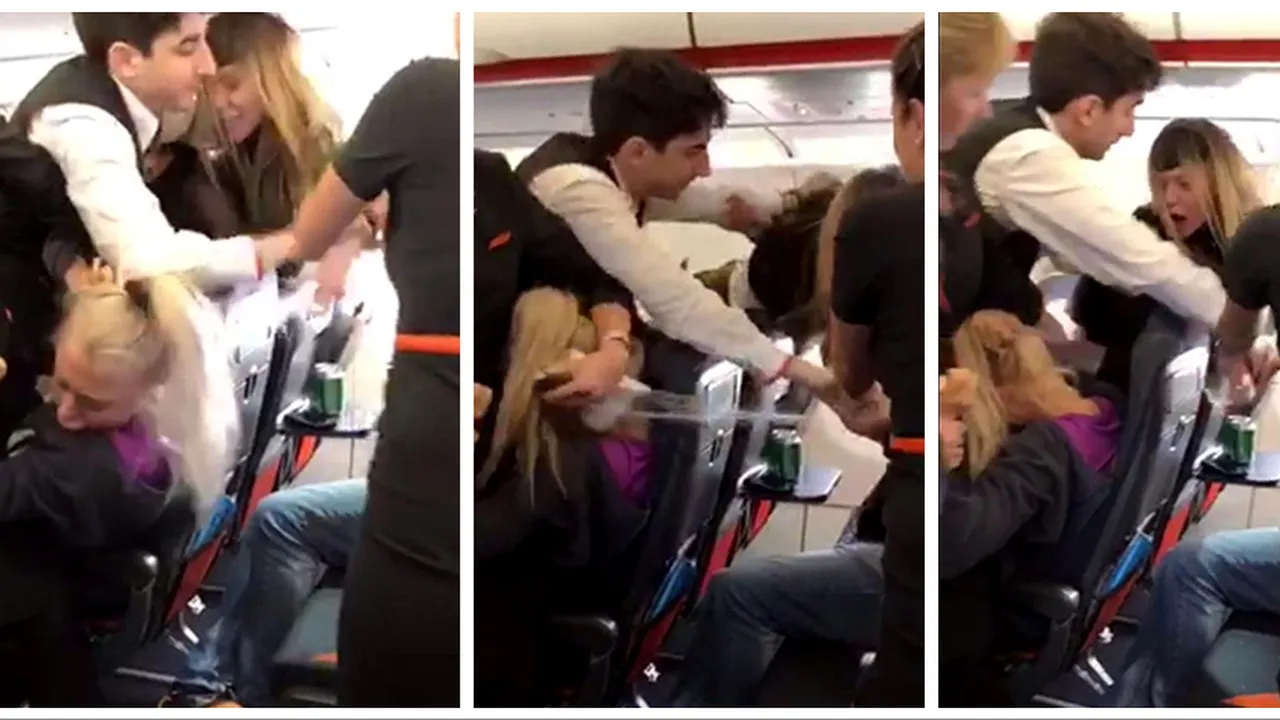 S-au imbatat si s-au luat la bataie in avion! 