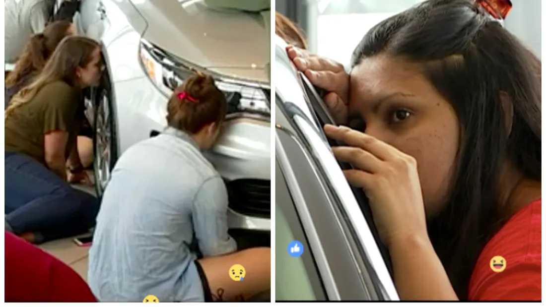 Cel mai trist live de pe Facebook. 20 de oameni au fost filmati in timp ce sarutau o masina VIDEO